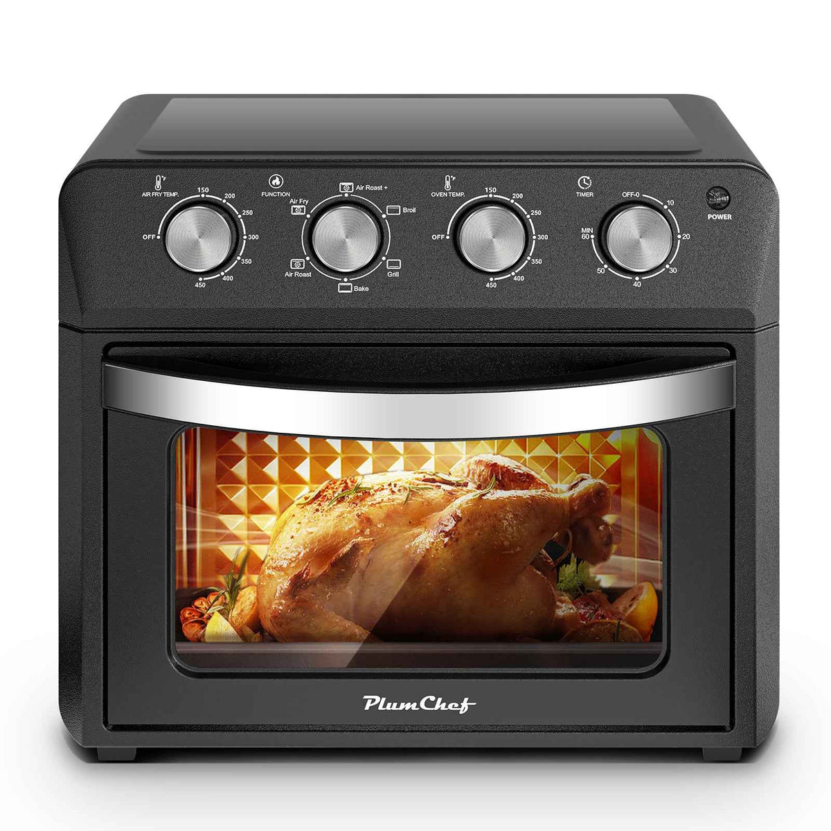 27.5QT 6-in-1 Air Fryer Toaster Oven, Dropdown-Door, 6-Slice, Countertop Convection Oven, Air Frying, Baking, Roasting, Broiling, Grilling, 1600W, Black, Amazon Resale Prohibited - I Like It I Love It