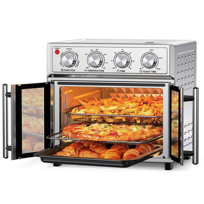 29.5 QT Air Fryer Convection Toaster Oven, French Door, 6 Slices, 1700W, Multifunction Oven, Air Fryer, Toast, Grill, Defrost, Bake, Time And Temperature Controls, Silver, Amazon Resale Prohibited - I Like It I Love It